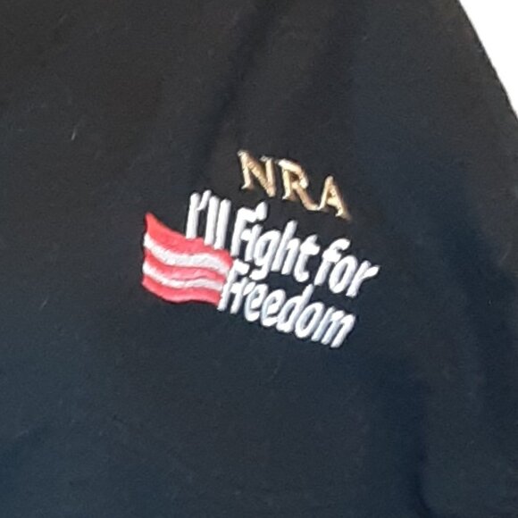 NRA Embroidered Button-Down Shirt * I'll Fight for Freedom" * Long Sleeve *Black - Picture 3 of 7